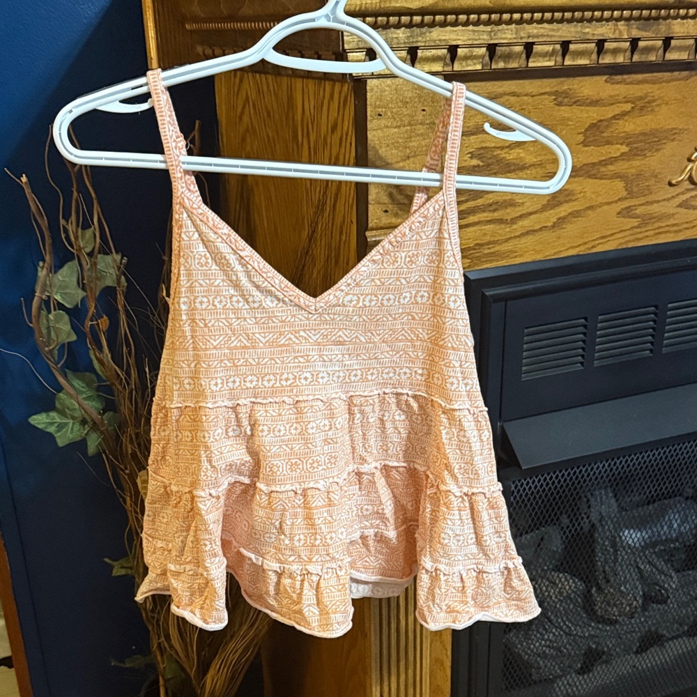 American Eagle Outfitters Peach Patterned Tunic